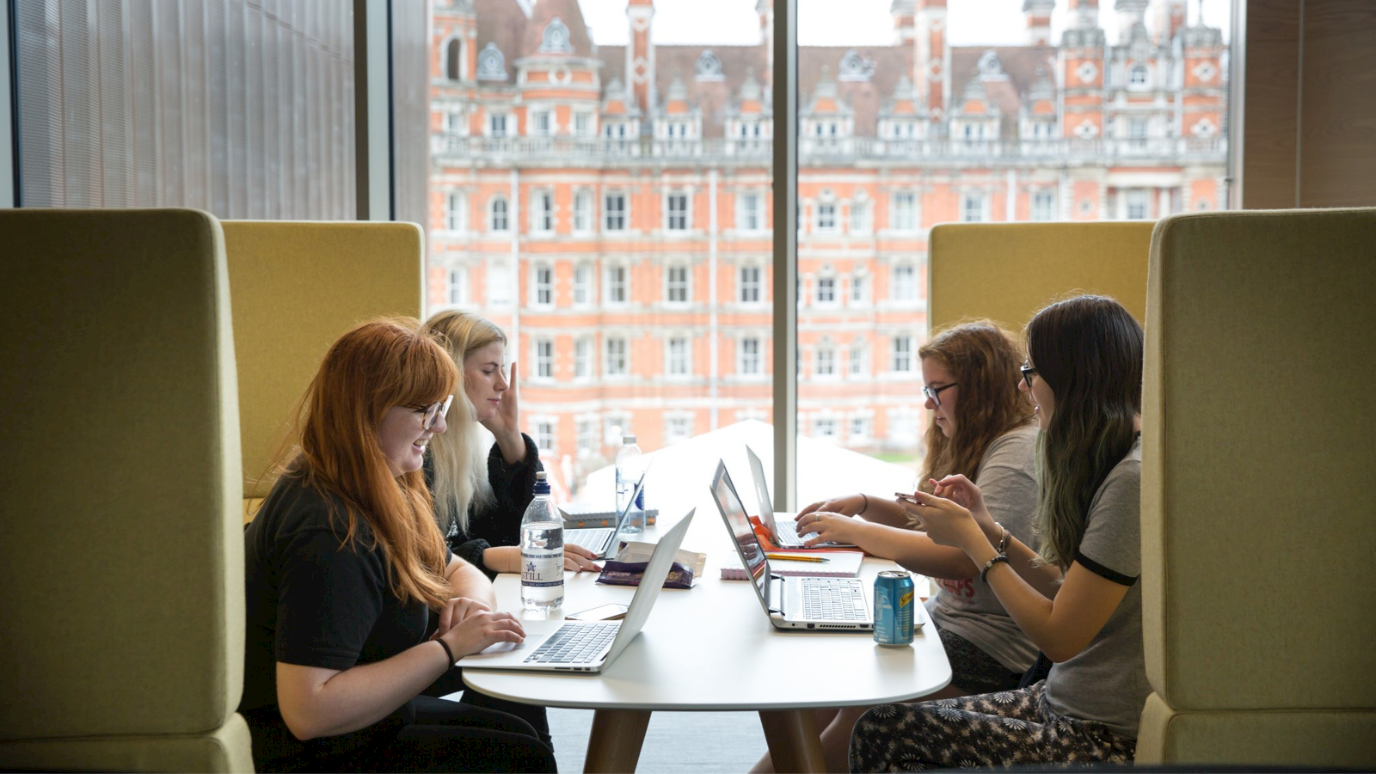 Students studying together in a group