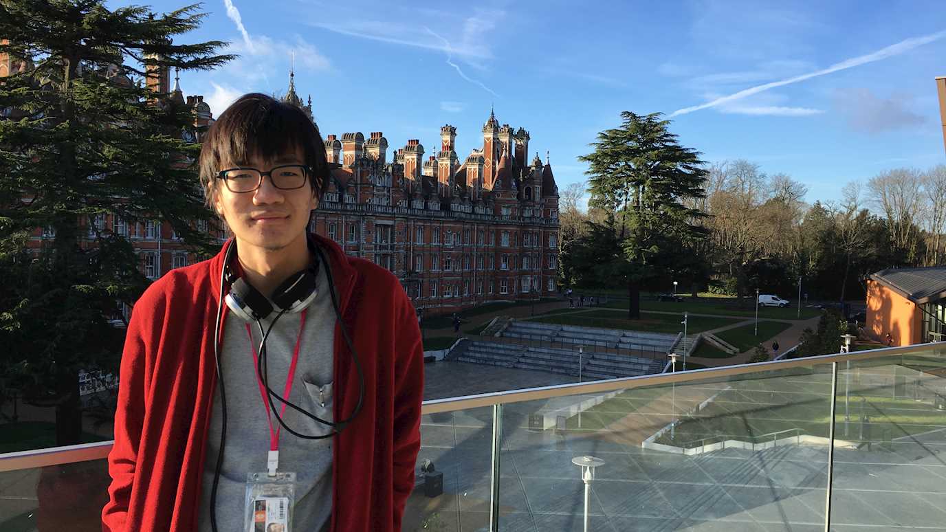 Student, Davison Building, International Student, roof terrace, headphones, Founder's Square, Founders building