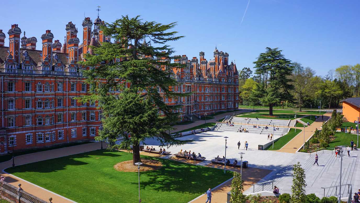 Founders Square, sunshine, summer, trees